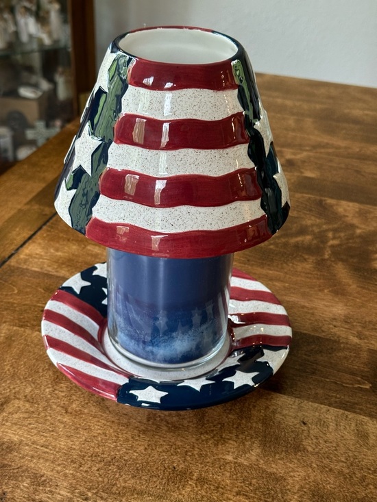 Salt City Other - Salt City ,Patriotic Red, White & Blue Ceramic Candle Holder. Candle not includ